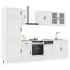 vidaXL Kitchen Cabinet Set High gloss white Engineered wood and glass
