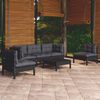 vidaXL Garden Lounge Set Black Solid Pinewood Large