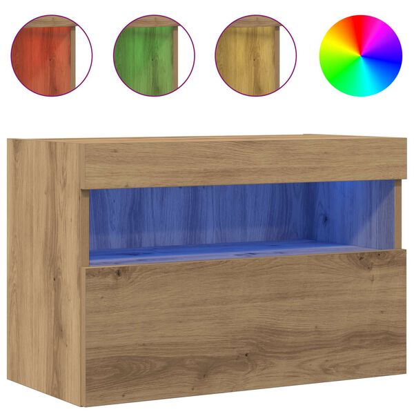 vidaXL TV Wall Cabinet Artisan oak 23.62 x 11.81 x 15.75 in