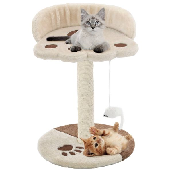 vidaXL Cat Tree Beige and Brown Particle board Compact Great Design