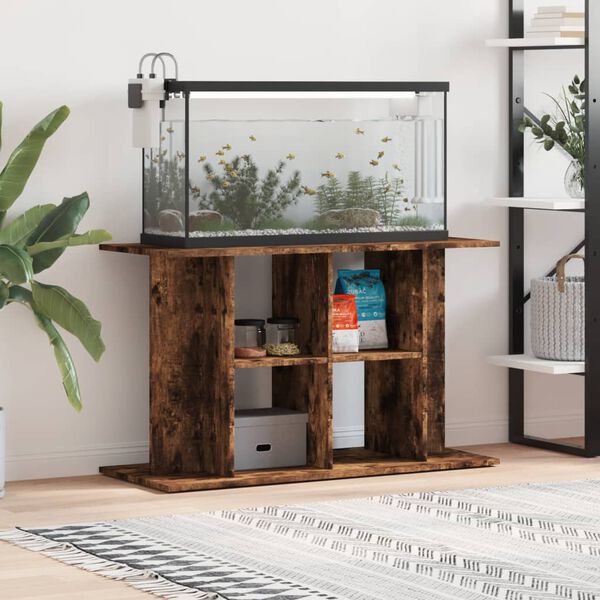 vidaXL Aquarium Stand Smoked Oak Engineered wood 39.4 x 15.7 x 23.6 in