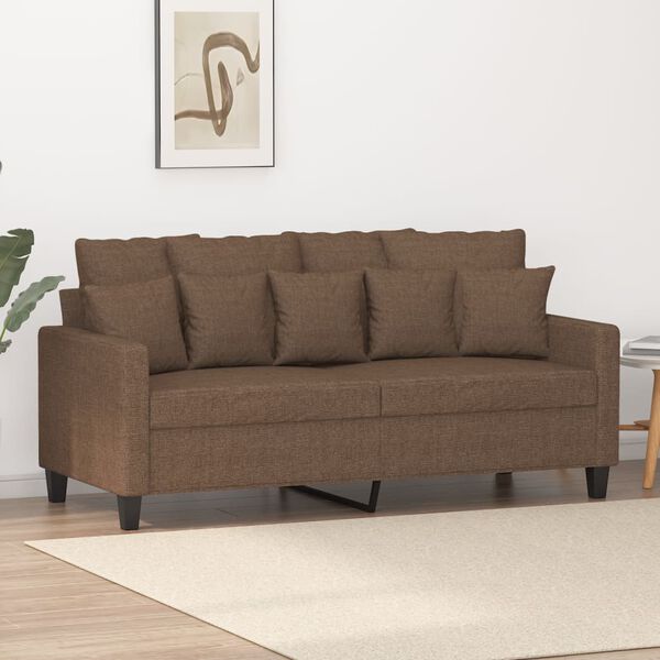 vidaXL 2-seater Sofa Brown Fabric (100% polyester), metal, textilene