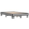 vidaXL Bed Frame Grey sonoma Engineered wood, metal, plywood 55 x 79 in