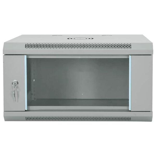 vidaXL Network Cabinet Grey 23.62 x 17.72 x 13.78 in Steel