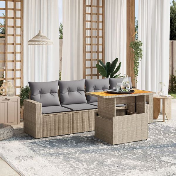 vidaXL Garden Sofa Set Beige