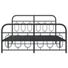 vidaXL Bed Frame Black Steel Full Bed Frame Rectangular Modern