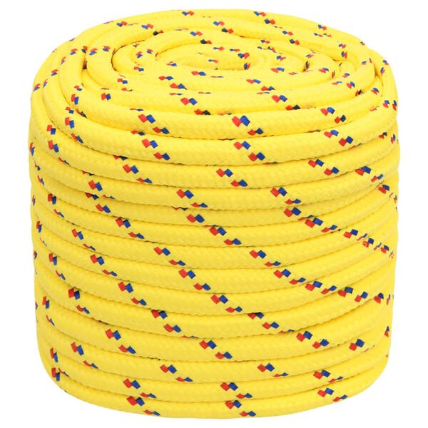 vidaXL Boat Rope Yellow 0.63 " 82.0 ' Polypropylene