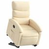 vidaXL Stand Up Recliner Chair Cream Fabric (100% polyester), metal, plywood