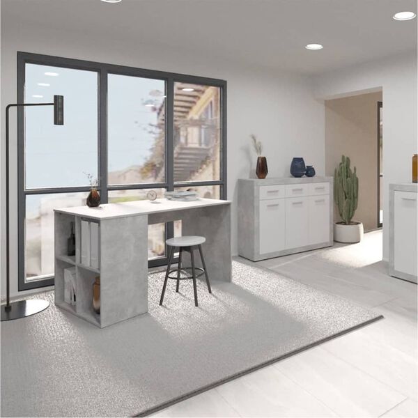 FMD Desk Concrete Gray Melamine-covered chipboard 46.1x28.7x29.5 in Desk