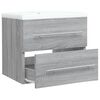vidaXL Sink Cabinet With Basin Grey Sonoma, White Engineered wood, Ceramic