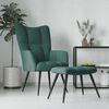 vidaXL Relaxing Chair With Stool Dark Green Velvet (100% polyester)