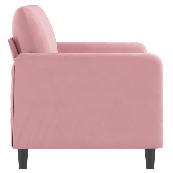 vidaXL 2-seater Sofa Pink Velvet (100% polyester), Metal, Textilene