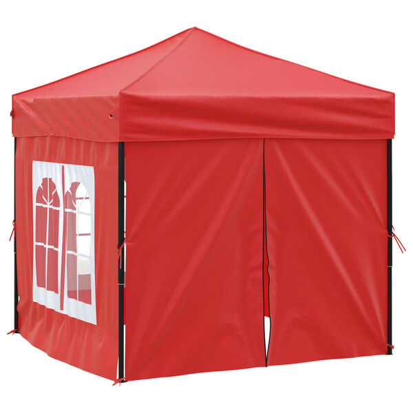 vidaXL Folding Party Tent with Sidewalls Red 6.6'x6.6'
