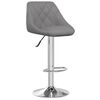 vidaXL Bar Stool Set of 2 Gray Faux leather, chrome steel Adjustable