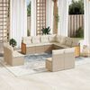 vidaXL Garden Sofa Set Beige, Cream White PE Rattan Large Modular