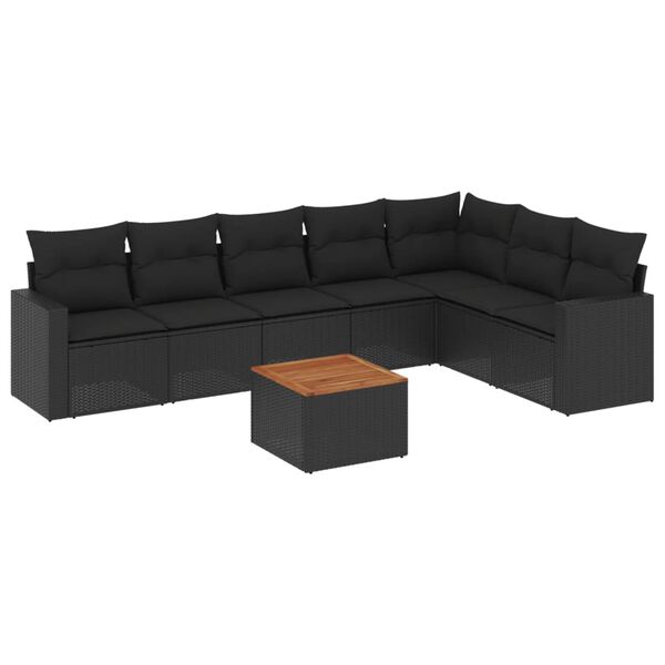 vidaXL Garden Sofa Set Black
