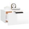 vidaXL Wall-mounted Bedside Cabinet High Gloss White Engineered wood