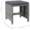 vidaXL Garden Chair and Stool Set of 4 Grey PE rattan Compact Durable