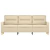 vidaXL 3-seater Sofa Cream Fabric (100% polyester), metal, textilene