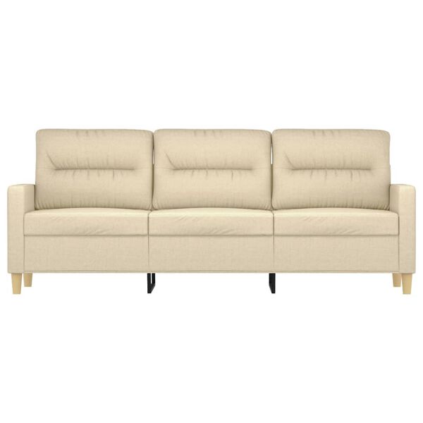 vidaXL 3-seater Sofa Cream Fabric (100% polyester), metal, textilene