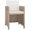 vidaXL Patio Dining Set Set of 4 Beige and Cream White
