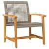 vidaXL Garden Lounge Set Grey and brown PE rattan, solid acacia wood, metal