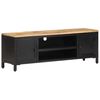 vidaXL TV Cabinet Black and Natural Wood