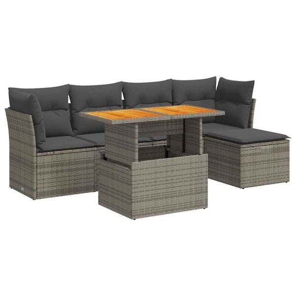 vidaXL Garden Sofa Set Grey