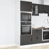vidaXL Oven Cabinet Set of 2 Black Engineered wood Medium