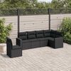 vidaXL Garden Sofa Set Black PE rattan, powder-coated steel Large