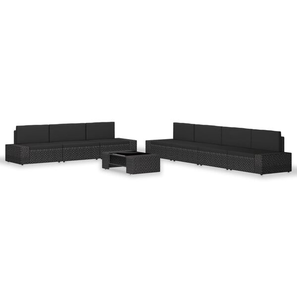 vidaXL Garden Lounge Set Black