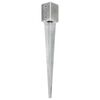 vidaXL Ground Spikes 2 pcs Silver 3.5x3.5x29.5" Galvanised Steel