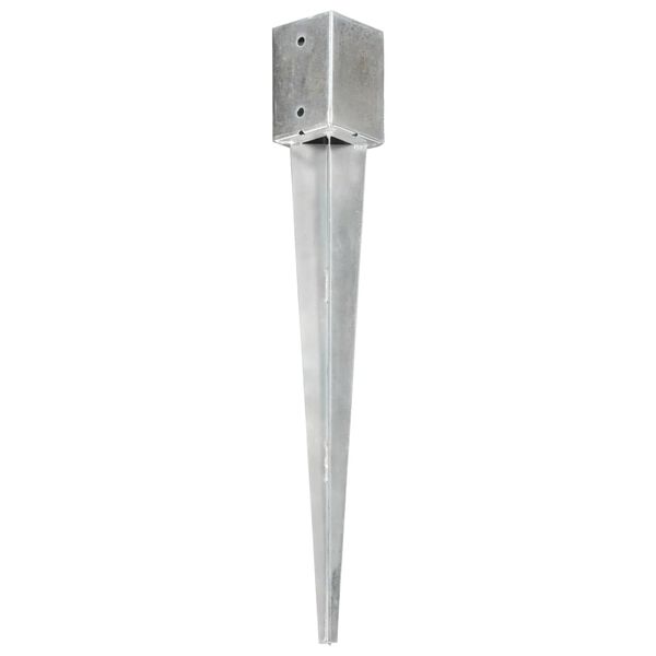 vidaXL Ground Spikes 2 pcs Silver 3.5x3.5x29.5" Galvanised Steel