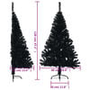 vidaXL Artificial Half Christmas Tree with Stand Black 4 ft PVC
