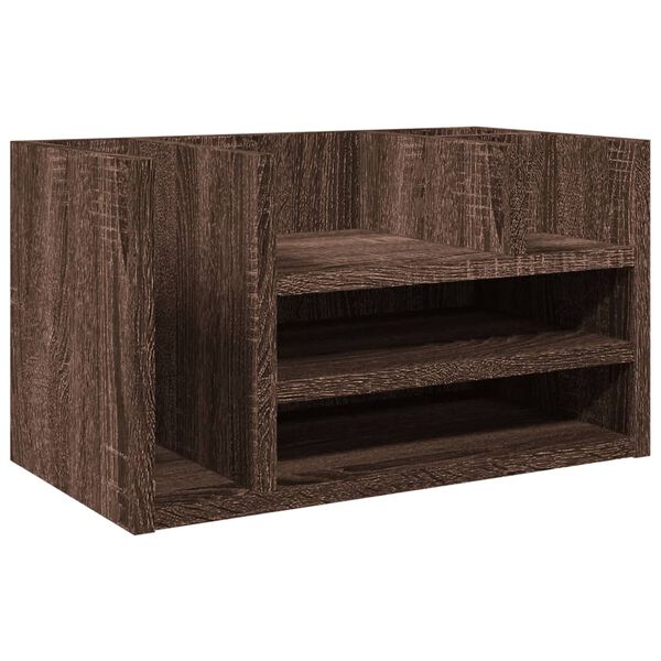 vidaXL Desk Organiser Brown Oak 17.5x9.4x9.8" Engineered Wood