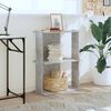 vidaXL Bookcase Concrete Grey Engineered Wood 23.6 x 11.8 x 31.5 in