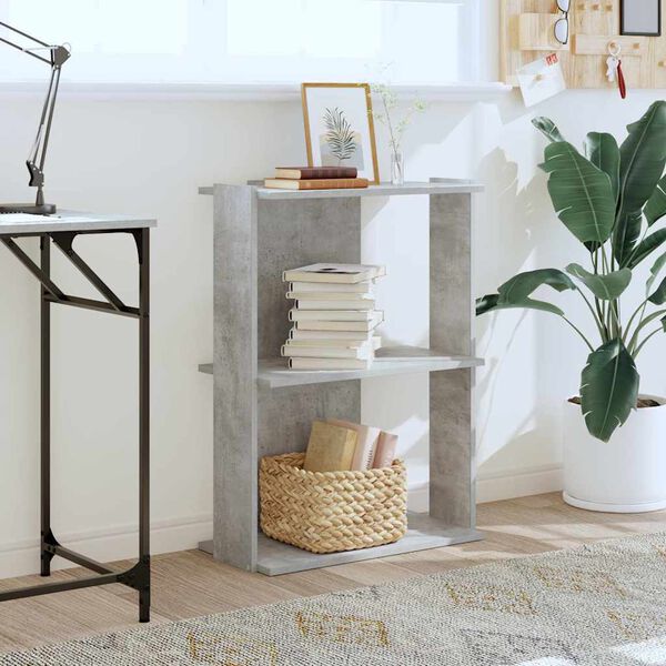 vidaXL Bookcase Concrete Grey Engineered Wood 23.6 x 11.8 x 31.5 in