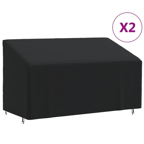vidaXL Bench Cover Black 420D Oxford fabric with PU coating 3-seater