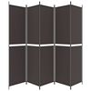 vidaXL 5-Panel Room Divider Brown 98.4"x86.6" Fabric