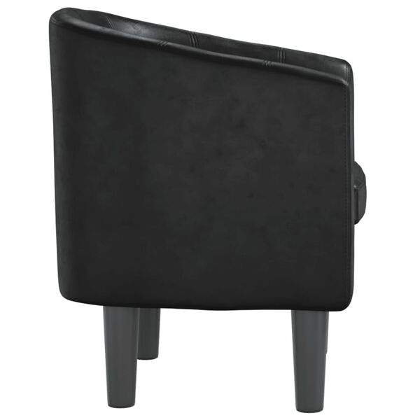 vidaXL Tub Chair Black Faux leather, pinewood, plywood Single Durable