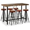 vidaXL Bar Set Brown Reclaimed wood Large Industrial Bar Set