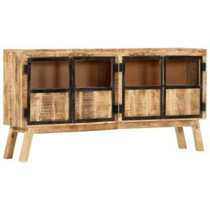 vidaXL Sideboard Brown and black Solid rough mango wood