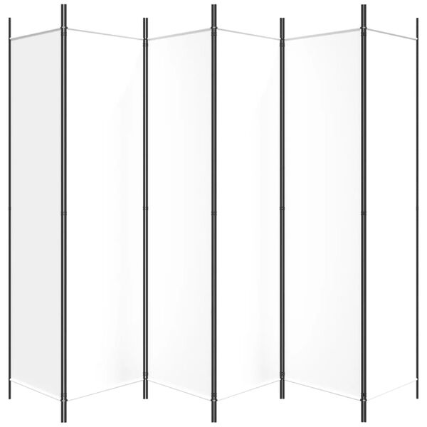 vidaXL 6-Panel Room Divider White 118.1"x78.7" Fabric
