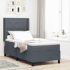 vidaXL LED Box Spring Bed with Mattress Dark gray 39.4" x 78.7" Velvet