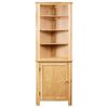 vidaXL Corner Cabinet Brown Solid oak wood and MDF with oak veneer Medium