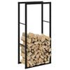 vidaXL Firewood Rack Black 21.7x11.8x45.7" Steel