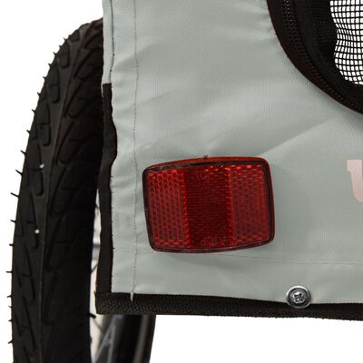 vidaXL Pet Bike Trailer Gray and Black Oxford Fabric&Iron