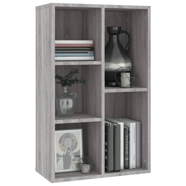 vidaXL Book Cabinet Grey Sonoma Engineered wood Medium Book Cabinet