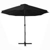 vidaXL Parasol Black Polyester fabric, Aluminum pole and ribs Extra Large