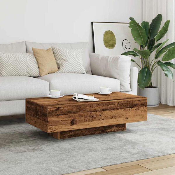 vidaXL Coffee Table Old wood Engineered wood 39.4 x 19.5 x 12.2 in